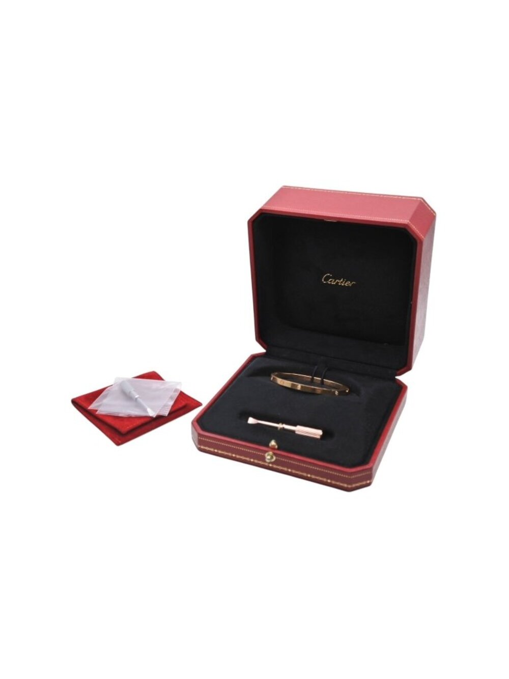 Cartier Love Bracelet Small Bangle Small Model Half Diamond Yellow Gold
